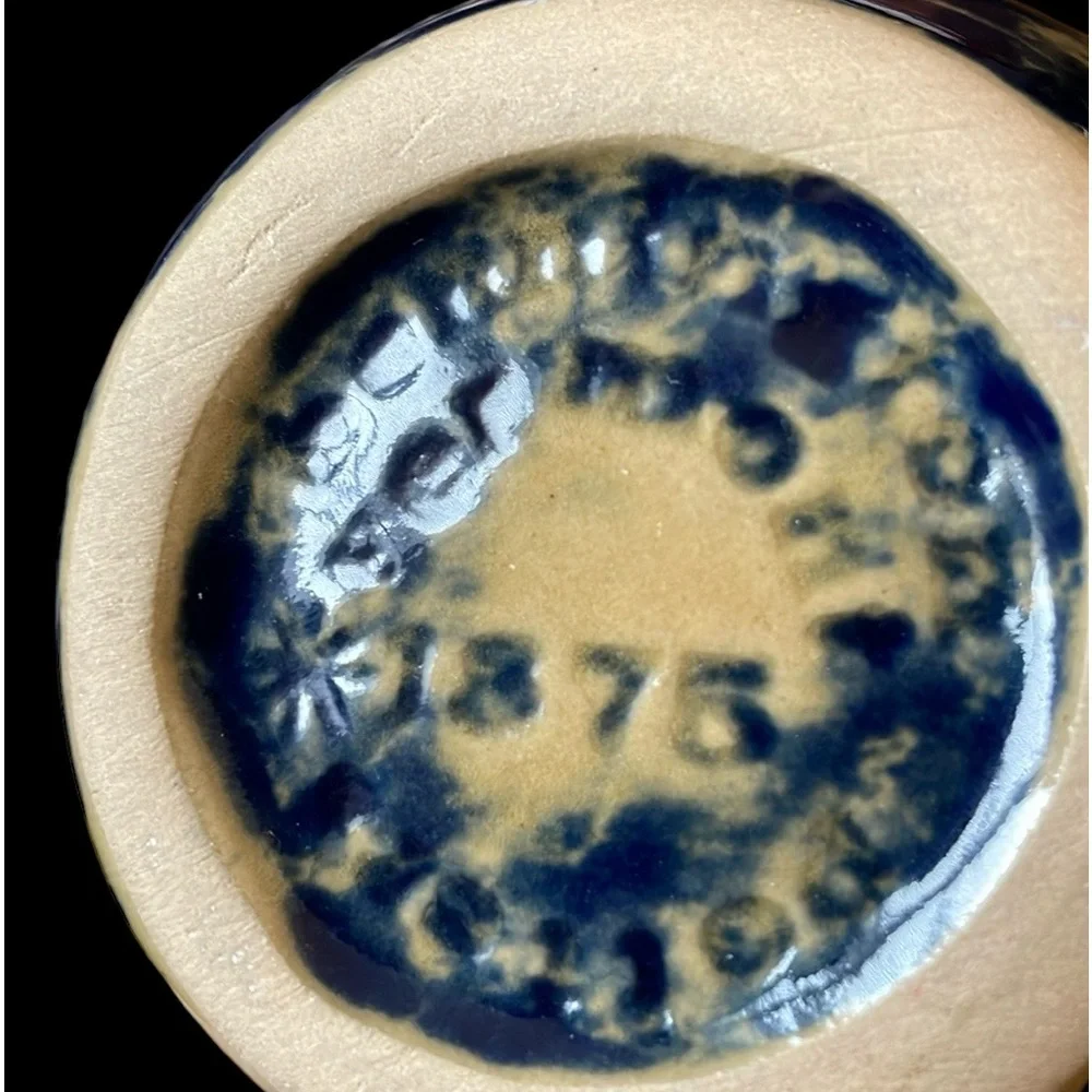 Bennington Potters 1875 Vermont Splatter Cobalt Blue 4 Inch Tall Vintage Bowl